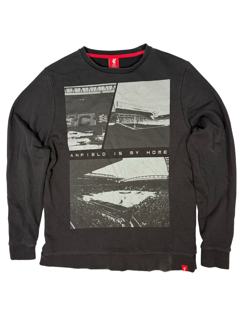Liverpool Sweatshirt Anfield Is My Home Black Crewneck Men's Medium